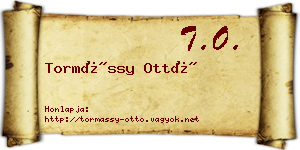 Tormássy Ottó névjegykártya