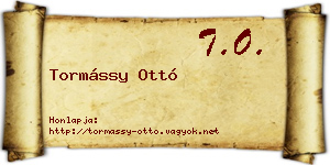 Tormássy Ottó névjegykártya